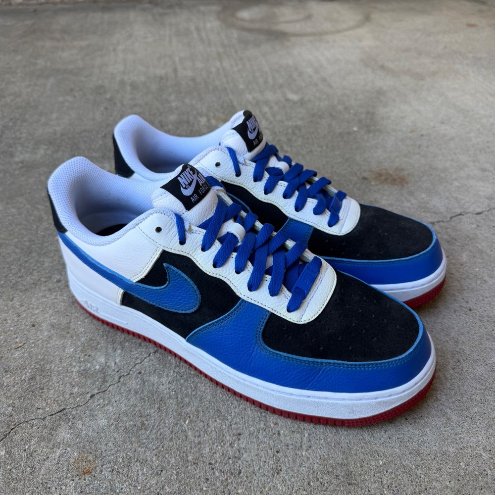 Nike Air Force 1 Low Blue Black White Red Sneakers DN4162-991 Mens 11